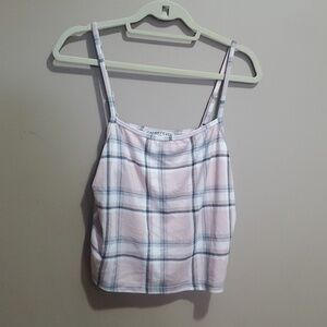 Cabin Fever Pink Plaid Camisole Crop Top Size XL